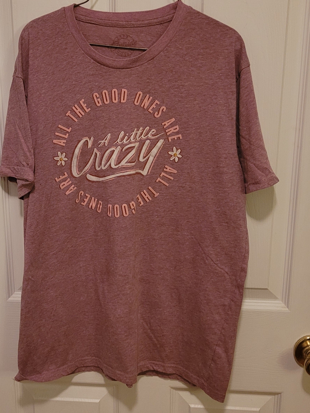 'A Little Crazy' Graphic Tee - Dusty Mauve
